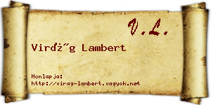 Virág Lambert névjegykártya