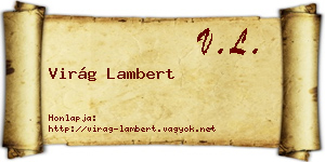 Virág Lambert névjegykártya